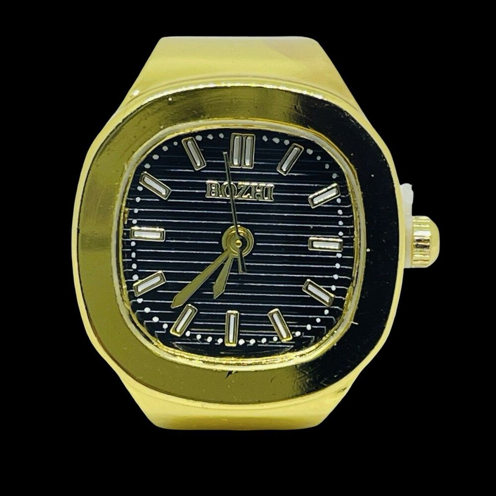 BOZHI Ring Watch Gold Design With Crystals New